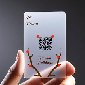 Transparente Weihnachtskarte Benutzerdefinierte Design Plastikkarte Neujahrskarte PVC-Karten für beliebiges Desing Transparente Dankeskarte