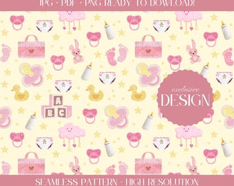 Seamless babygirl pattern