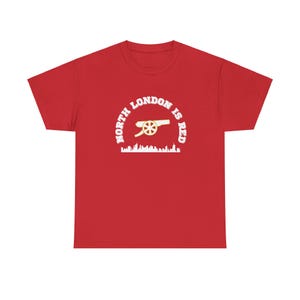 T-shirt Arsenal pour fan d&#39;Arsenal, cadeau pour papa, t-shirt Le nord de Londres est rouge
