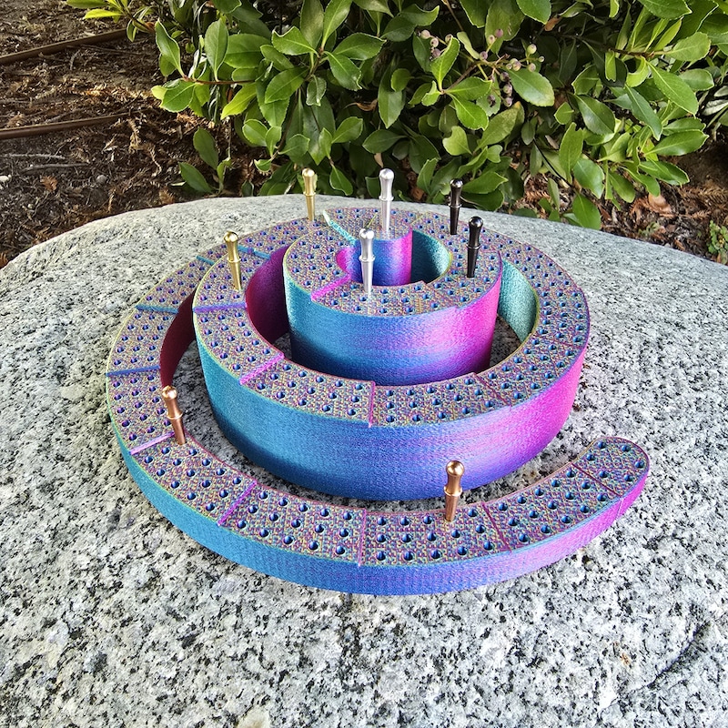 Spiral Cribbage Board - Rainbow