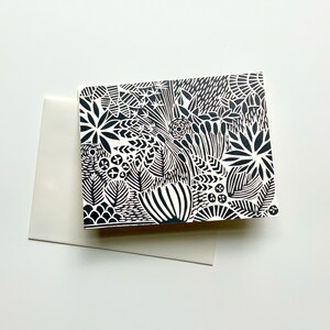 Garden Card-Hand Printed Hand Stamped Greeting Card-blank card-handmade cards-all occasion cards-greeting cards