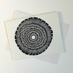 Flower Card-Hand Printed Hand Stamped Greeting Card-linoleum cut blank card-handmade cards-all occasion cards
