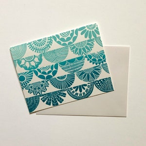 Flags Card-Hand Printed Hand Stamped Greeting Card-linoleum cut blank card-handmade cards-all occasion cards-greeting cards