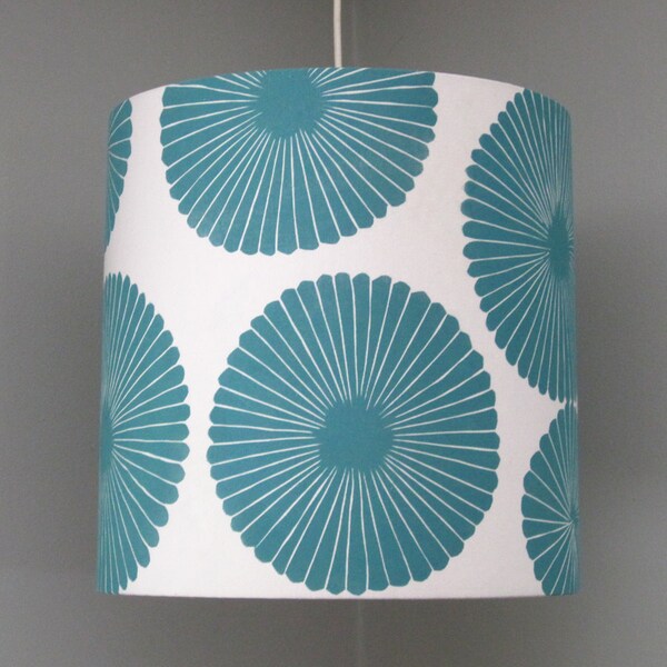 Large Blue Flower Hand Printed Lampshade