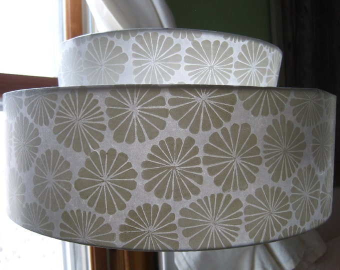 White Flower Two Tier Lamp Shadevintage Inspired Modern Hand Etsy