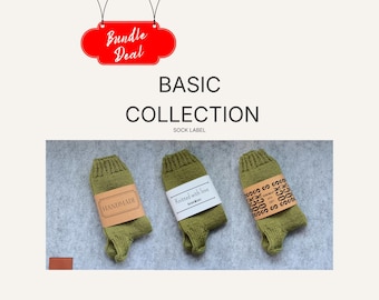 3 x Strumpfetiketten „Handgefertigt mit Liebe“