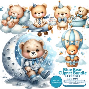 Watercolor Teddy Bear Clipart 44 PNG Blue Baby Shower Teddy Bear PNG Blue Teddy Bear Clipart Baby Shower Teddy Bear Blue Nursery Teddy Bear