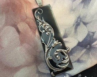 Sterling silver Art Nouveau inspired pendant, handmade by Reverie-Art