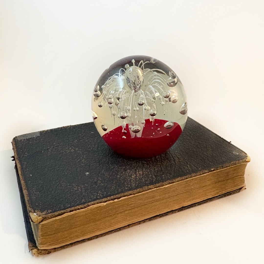 Inflatable Paperweight Vintage Large Ball Paperweight With Controlled Bubble Inclusion, Atomic ...