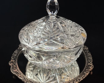 Vintage Bohemia 24% Lead Crystal Candy Dish with Lid
