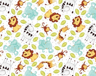 Tossed Safari Fabric, Sweet Safari by Victoria Hutto, by Studio e., # 7240