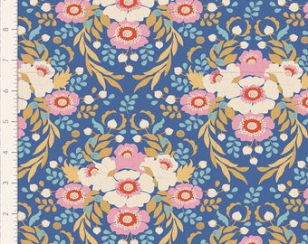 Anemone Blue, Tilda Fabric, Jubilee,  TIL100551