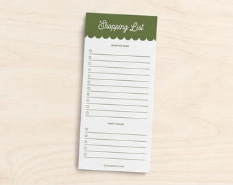 Shopping List Pad – Cream Paper, FSC Certified Backing