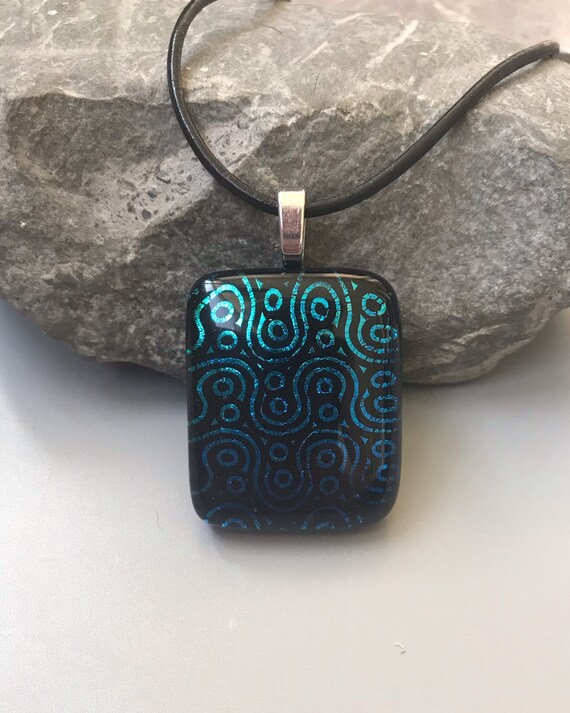 Dichroic Glass Pendant Fused Glass Necklace OOAK