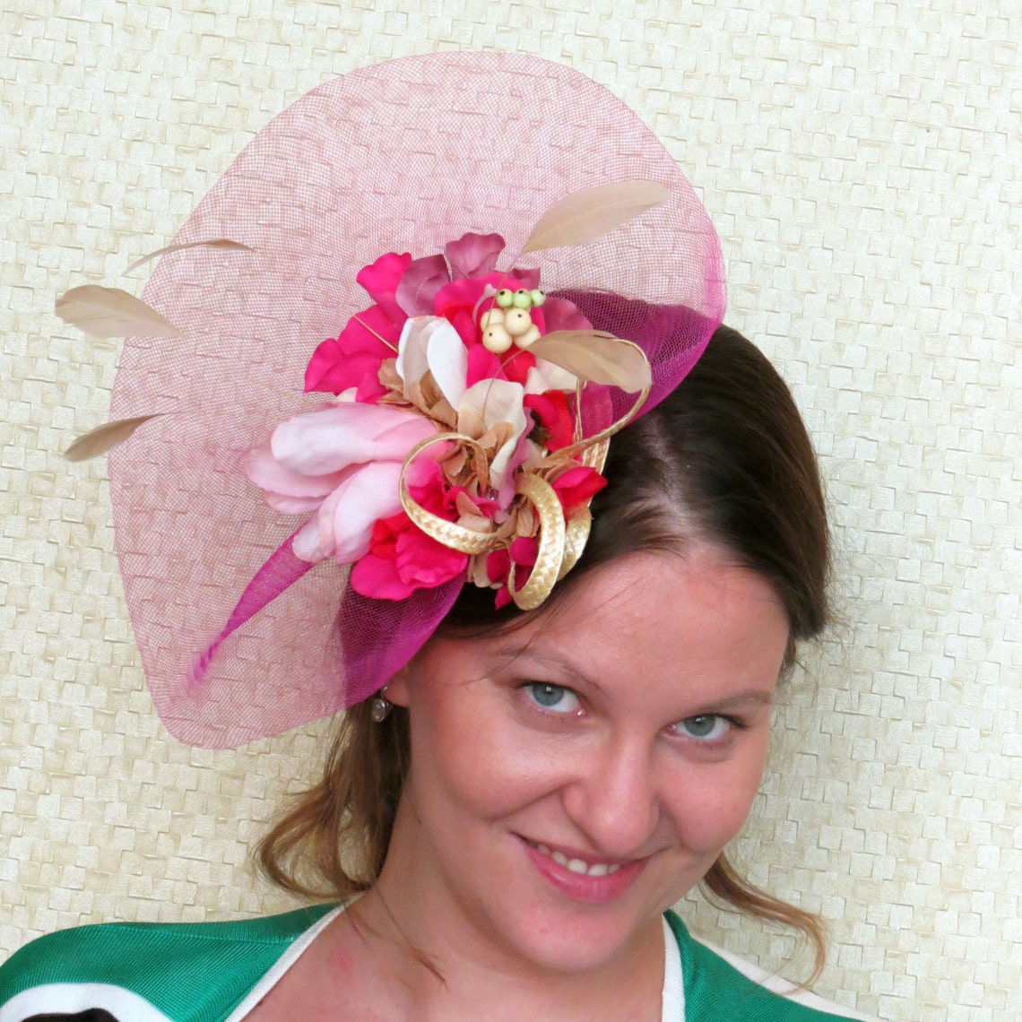 raspberry fascinators weddings