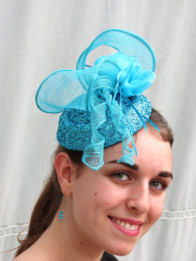 aqua wedding hat
