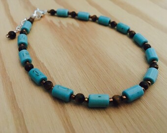 Bohemian Mixed Color Stone Gravel Anklet With Moon Charm – Reiki Healing Amulet, Adjustable