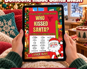 Christmas Mystery PDF Puzzle, Festive Logic Game, Holiday Whodunit Gift, Santa Symbol Elimination Puzzle, Xmas Activity Digital Download