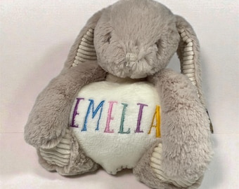 Personalized Bunny Teddy Gift Set: Embroidered Baby Blanket, Easter, Newborn Keepsake