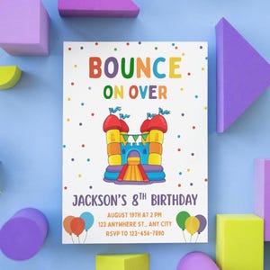 Bounce House Birthday Invitation, Editable Bouncing Castle Invite, Kids Park Birthday Invite, Bouncy House Party Template, Instant Download