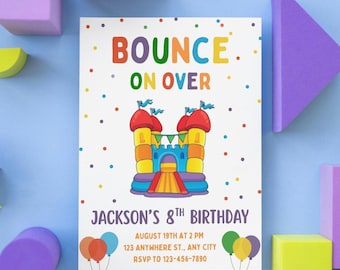 Bounce House Birthday Invitation, Editable Bouncing Castle Invite, Kids Park Birthday Invite, Bouncy House Party Template, Instant Download
