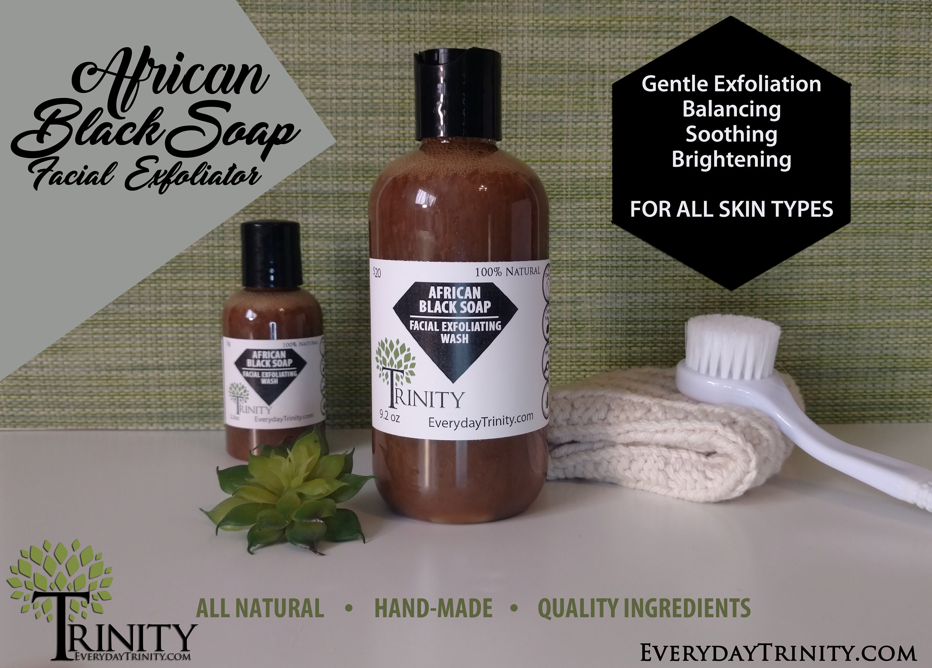 African Black Soap Facial Cleanser & Facial Exfoliating Wash // All ...