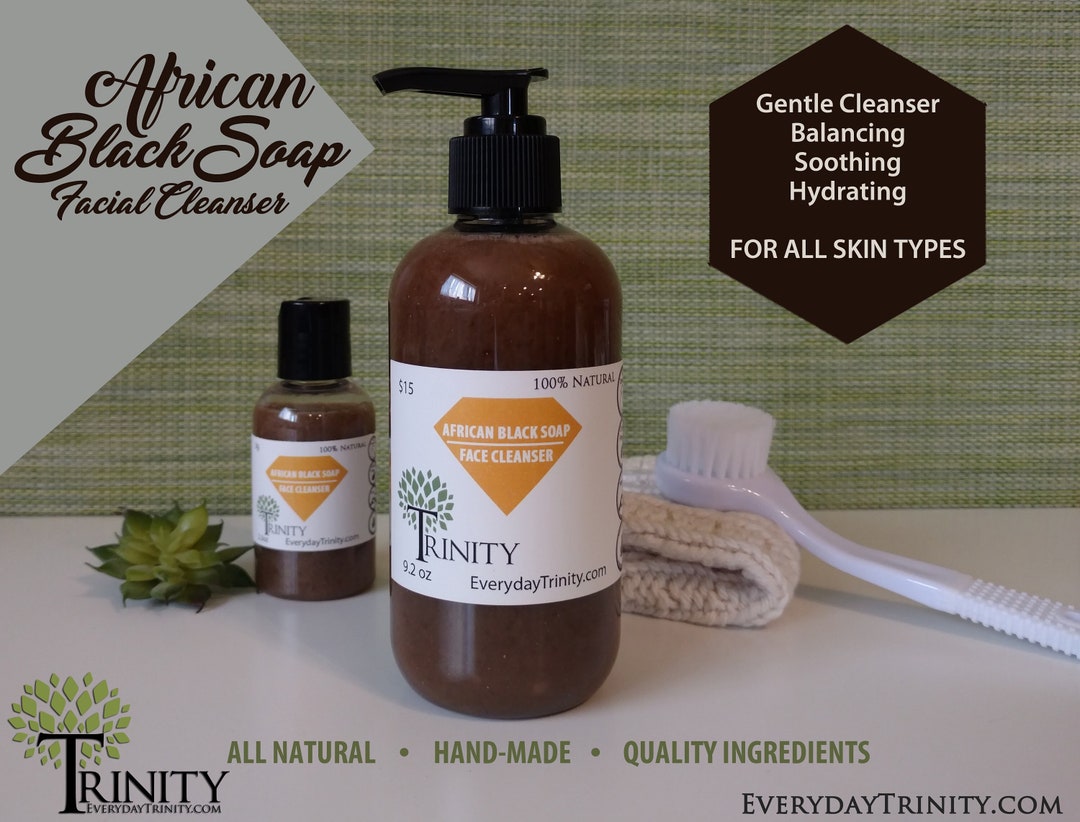 African Black Soap Facial Cleanser & Facial Exfoliating Wash // All ...