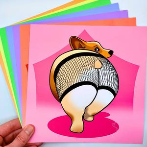 KinkyCorgi Art Prints – Cute Cartoon Corgis in Lingerie | Locally Printed Playful Wall Art