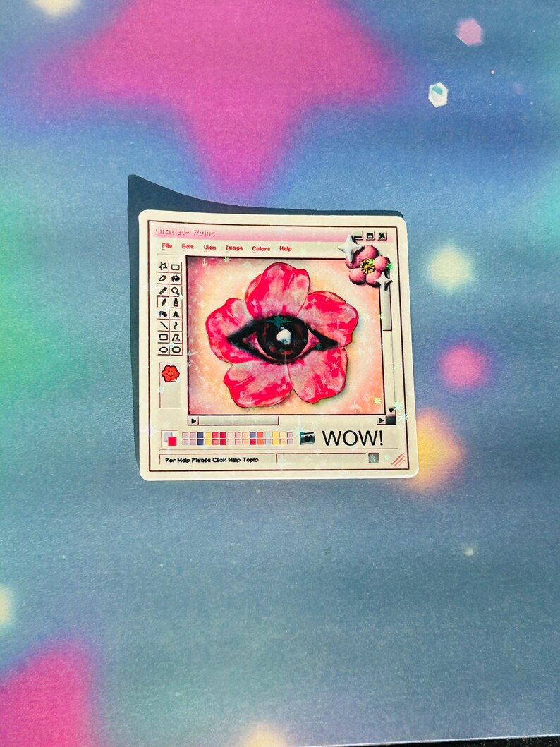 Y2K Old Eyeball Flower Website Sticker - Etsy