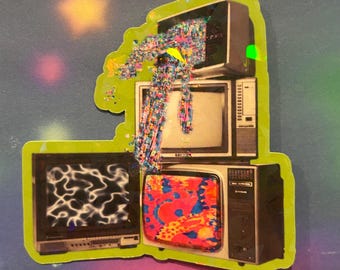 Y2K spitting TV sticker