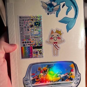 Y2k frutiger aero fish tank holographic sticker image 7