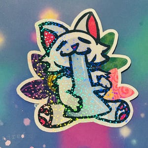 Lindo gatito con una pegatina de bong de hierba gatera
