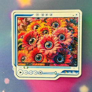 Y2K Blumen Pop Up Aufkleber