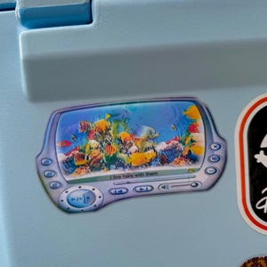 Y2k frutiger aero fish tank holographic sticker image 4