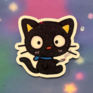 Sticker Chaton choco avec clope | san chat chocolat