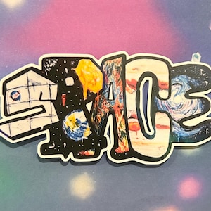 宇宙落書きホログラフィックステッカー