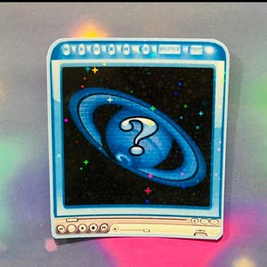 Pegatina holográfica emergente Y2K Space Saturn