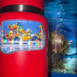 Y2k frutiger aero fish tank holographic sticker image 5