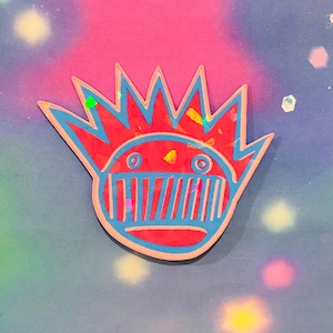 boognish God Ween Satan sticker | Cracked glass holographic