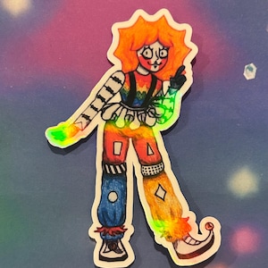 Holografische sticker Kook-Ey de girly clown!