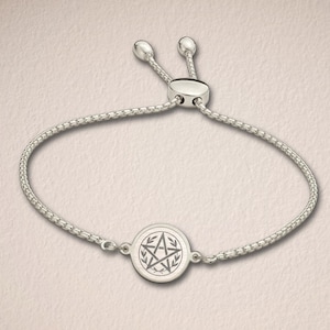 Pentacle Bracelet, Botanical Wreath Design, Adjustable Protection Jewellery