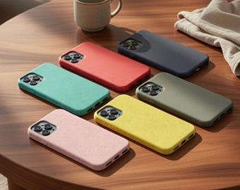 Biodegradable Eco Friendly Phone Case For iPhone 14, iPhone 13, iPhone 11, 12 Pro Max XR XS 8 7 Plus, iPhone Case Pink, 15 16 17 Black Cover