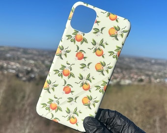 Orange Pattern iPhone Case, Fruit Snap-On Phone Cover, Slim Protection For iPhone 11 Pro Max XR XS X 8 7 Plus