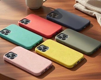 Biodegradable Eco Friendly Phone Case For iPhone 14, iPhone 13, iPhone 11, 12 Pro Max XR XS 8 7 Plus, iPhone Case Pink, 15 16 17 Black Cover