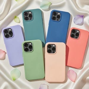 シリコン製iPhoneケース、カラフルで可愛いスマホカバー ピンク、グリーン、ターコイズ、ブルー iPhone 12 Pro iPhone 11 XR SE 2020 XS X 8 7 Plus メンズ