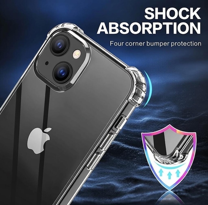 Genomskinligt telefonskal för iPhone 17, iPhone 16, 15 Pro Max 14 Plus 13 12 11 XR XS 8 7 Transparent skal med stötsäkra hörn och anti-gulning bild 4