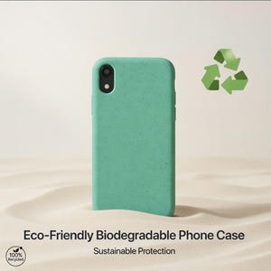 Funda biodegradable y ecológica para iPhone 14, iPhone 13, iPhone 11, 12 Pro Max XR XS 8 7 Plus, funda rosa para iPhone, 15 16 17, funda negra. imagen 2