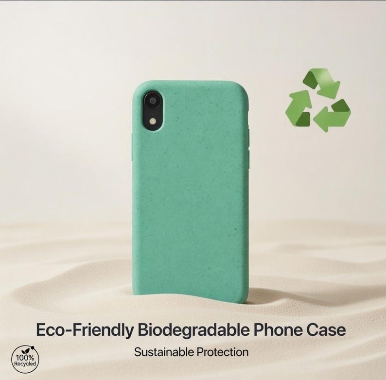 Funda biodegradable y ecológica para iPhone 14, iPhone 13, iPhone 11, 12 Pro Max XR XS 8 7 Plus, funda rosa para iPhone, 15 16 17, funda negra. imagen 2