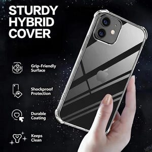 Genomskinligt telefonskal för iPhone 17, iPhone 16, 15 Pro Max 14 Plus 13 12 11 XR XS 8 7 Transparent skal med stötsäkra hörn och anti-gulning bild 2