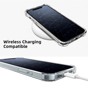 Genomskinligt telefonskal för iPhone 17, iPhone 16, 15 Pro Max 14 Plus 13 12 11 XR XS 8 7 Transparent skal med stötsäkra hörn och anti-gulning bild 5